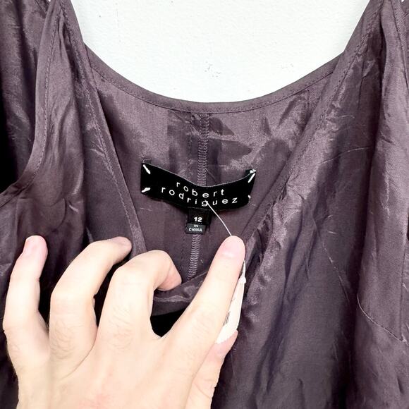 Robert Rodriguez Women Light Weight Deep Purple Slip Mini Dress Size 12 - Picture 2 of 3